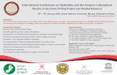 International Conference on Ophiolites and the Oceanic ... · International Conference on Ophiolites and the Oceanic Lithosphere Results of the Oman Drilling Project and Related Research