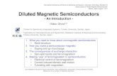 Matsue, Japan, August 1, 2011 Diluted Magnetic Diluted Magnetic Semiconductors - An Introduction - International