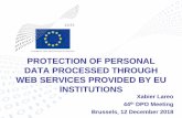 PROTECTION OF PERSONAL DATA PROCESSED THROUGH WEB … · YOUTUBE TRACKING •Trackers associated with the video streaming service YouTube have been found in the analysed EUI web services.