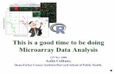 This is a good time to be doing Microarray Data Analysis · Typical Microarray study 1. Read in Data 2. Explore Raw Data 3. Preprocess & Normalize Data… Then again Explore data