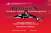 Annual Region X Tribal TANF Conference Summary Report · 2018-07-24 · Center, The University of ... Interim Associate Director, National Child Resource Center for Tribes ..... 26