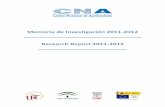 Memoria de Investigación 2011-2012 Research Report 2011-2012digital.csic.es/bitstream/10261/132058/1/Memoria_CNA_2011-2012.… · Memoria de Investigación 2011-2012 / Research Report