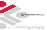 Report of the Chief Electoral Officer on the HST ... · 2011 HST (Harmonized Sales Tax) Referendum. The 2011 HST Referendum was the first referendum conducted entirely by mail since