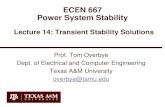 ECEN 667 Power System Stability · • The internal voltage for generator 1 is as before • We likewise solve for the generator 2 internal voltage • The Norton current injections