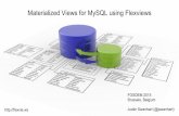 Materialized Views for MySQL using Flexviews...materialize [məˈtɪərɪəˌlaɪz] vb 1. (intr) to become fact; actually happen our hopes never materialized 2. to invest or become