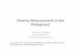 Poverty(Measurementin(the( Philippines · 23.4 22.9 22.3 19.1 57 48.5 53 50.5 0 10 20 30 40 50 60 1 2 3 4 (Year(Poverty(Incidence(for(Families(Philippines Oﬃcial(poverty(incidence(selfLrated(poverty(incidence