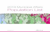 2019 Municipal Affairs Population Listopen.alberta.ca/dataset/daab9fce-c2f6-49d1-a433-375b2b7aee24/... · 2019 Municipal Affairs Population List ISBN 978-1-4601-4623-1 ISSN 2368-7320