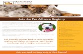 Join the Pet Alliance Registrypetallianceorlando.org/wp-content/docs/Apartment-Registry-Details.pdfU Offer a pet washing station U Design a pet agility station To learn more, contact: