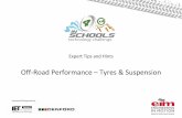 Off-Road Performance Tyres & Suspension · What’s important Tread Pattern Diameter Rolling resistance ... Resistance to rim damage Contact patch length at lower pressures Pressure