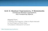 Compound Boolean Expressions and Comparing Objects · Compound Boolean Expressions and Comparing Objects Adapted from: 1) Building Java Programs: A Back to Basics Approach by Stuart