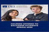 COURSES OFFERED TO EXCHANGE STUDENTS SPRING 2020 · Doing Business in Russia and China (online course – French with English subtitles) 1 24 2076 French with ... Export Modes 4 16.5