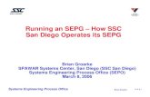 Running an SEPG: How SSC San Diego Operates its SEPG€¦ · • Attained SW-CMM Level 3 in Oct 2000; re-assessed at Level 3 in Aug 2003; ... Quality Assurance (SEPO QA Mgr) Configuration