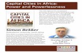 Capital Cities in Africa: Power and Powerlessness Capital Cities in Africa: Power and Powerlessness