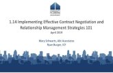 1.14 Implementing Effective Contract Negotiation and … · 2019-05-01 · 1 1.14 Implementing Effective Contract Negotiation and Relationship Management Strategies 101 April 2019