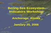 Bering Sea Ecosystem Indicators Workshop · 1. Involve the Bering Sea and international communities in development of a set of operational objectives for the southeast Bering Sea