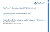 TeleTrusT-Workshop Industrial Security 2015 · TeleTrusT –Bundesverband IT-Sicherheit e.V. TeleTrusT-Workshop "Industrial Security" 2015 München, 11.06.2015 Quick-Step-Sicherheitsanalyse