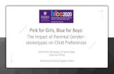 Pink for Girls, Blue for Boyshelpingfamilieschange.org/wp-content/uploads/2020/02/B1...predicting child preferences. (moregender-stereotypical parents = more gender-stereotypical preferences
