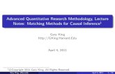 Advanced Quantitative Research Methodology, Lectureprojects.iq.harvard.edu/files/gov2001/files/psparap2011.pdfOverview Problem: Model dependence (review) Solution: Matching to preprocess