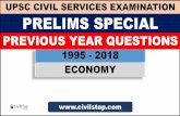 UPSC CIVIL SERVICES EXAMINATION PRELIMS SPECIALcivilstap.com/wp-content/uploads/2019/01/Economy-PYQ-1995-2018... · • GDP • NDP • GNP • NNP BU, it depends on the nation’s“NationalIncome