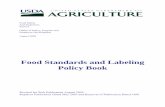 Food Standards and Labeling Policy Book - August 2005 · Food Safety And Inspection Service Office of Policy, Program and Employee Development August 2005 Food Standards and Labeling