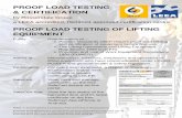 PROOF LOAD TESTING OF LIFTING EQUIPMENT · 2018-09-06 · PROOF RD802 – In-Service Inspection & Certification, Proof Load Testing of Lifting Equipment Rossendale Group Ellesmere