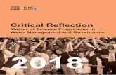 Critical Reﬂ ection · 2019-02-22 · Critical Reﬂ ection Master of Science Programme in Water Management and Governance 2018