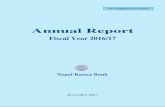 Annual Report · In Nepal, fiscal year (FY) 2016/17 remained remarkable from the view of economic growth. Real gross domestic product (GDP) at basic prices and at producers’ prices