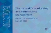 The Ins and Outs of Hiring and Performance Management · 2015-09-21 · The Ins and Outs of Hiring and Performance Management MASWCD GOVERNANCE 101 Sept. 17, 2015 1. ... –Personal: