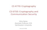 CS 4770: Cryptography CS 6750: Cryptography and ...–Cloud security, applied cryptography, security analytics –Worked with Prof. Rivest (R in RSA) ... –The study of mathematical