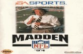 Madden NFL '94 - Sega Genesis - Manual - gamesdatabase · offensive plays calls the defensive plays. Anyone can toggle left/right to take control of any player. On both offense and