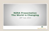NZRA Presentation The World is Changing€¦ · The World is Changing…. ‘World is changing, you can feel it in the water, you ... asset funding, particularly smaller towns. Future