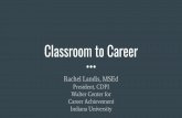 Classroom to Career - in Classroom to Career - Rachel Landis.pdfthe Job and Internship Search, 5/22/16 “Thanks for being such a positive influence on my professional development.