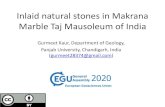 Inlaid natural stones in Makrana Marble Taj Mausoleum of Indiapresentations.copernicus.org/EGU2020/EGU2020-12693_presentation.pdfKhatu Rainbow Sandstone, onyx, lapis lazuli, malachite,