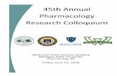 45th Annual Pharmacology Research Colloquium · Pharmacology Colloquium for Michigan State University, the University of Michigan, the University of Toledo, and Wayne State University.