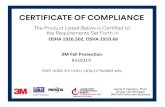 Freestanding Horizontal Lifeline - OSHA Compliance Certificate · OSHA 1926.502, OSHA 1910.66 8517713 PORT HORIZ SYS 20-34'ADJ, 20'W,16"PNEU WHLS . Title: Freestanding Horizontal