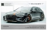 On request is possible produce carbon parts with another ...file.mansory.com/overview/Audi_RS6/Audi_RS6_overview_2020.pdf · for Audi RS6 2 level adjusting rods front axle, 2 level