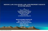 MINING LAW, SALAVAGE LAW, AND PROPERTY RIGHTS IN …ssi.org/2010/SM14_presentations/101031_SSI_White.pdf · 2011-02-20 · MINING LAW, SALAVAGE LAW, AND PROPERTY RIGHTS IN OUTER SPACE