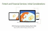 Fintech and Financial Services: Initial Considerations...MCM’s current work: Fintech and Central Banking • Government-issued (“central bank digital currencies”) and non-government