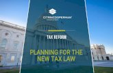 PLANNING FOR THE NEW TAX LAW - basic-page€¦ · Tax Practice Leader, Partner. MODERATOR PANELISTS. JOHN GENZ, CPA, MST Partner. PAUL DAILEY, CPA, MBA ... • If an individual is