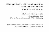 English Graduate Guidelines · 2020-07-27 · Professional Writing Area C: Screen Studies, Creative Writing The Graduate Director. is a nonvoting member. vi 2010-2011 English Graduate