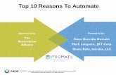 Top 10 Reasons To Automatecdn.promatshow.com/seminars/assets-2013/683.pdf · Project Goals that Reduce Costs 1. Increase Picker Productivity = Less Pickers = Cost ... Sorter speed