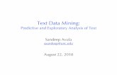 Text Data Mining - Bitbucket · 6 • Machine Learning: developing computer programs that improve their performance with “experience” • Data Mining: developing methods that