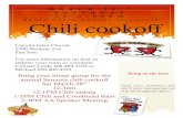 Santa Clara County Intergroup Chili cookoff · 12-1PM Chili tasting 1-2PM Chili and Cornbread feast 2-3PM AA Speaker Meeting $10 Donation suggested MA R C H 28TH SAT U R D AY 12-