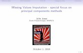 Missing Values Imputation - special focus on principal … · Missing valuesPCA imputationPCA MICategorical dataConclusion Ozonedataset maxO3 T9 T12 T15 Ne9 Ne12 Ne15 Vx9 Vx12 Vx15