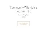 Community/Affordable Housing Intro Dev/Gunnison Risi… · Housing Intro Gunnison Rising Team 3/20/20. What is “affordable”? “Monthly payment (rent or mortgage) is no more than