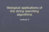 Biological applications of string searching algorithmscsci.viu.ca/~barskym/teaching/COMPBIO/Lecture 9... · 2010-04-12 · The sequence databases and their search Databases contain