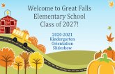 Welcome to Great Falls Elementary School Class of 2027!...Children who reach their 5th birthday on or before September 30 of school year are eligible for kindergarten enrollment. Children