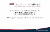 HNC ELECTRICAL & ELECTRONIC ENGINEERING Programme ... · Name of award Edexcel BTEC Level 4 HNC in Electrical and Electronic Engineering 6. Codes a. UCAS code b. Solihull Qualification