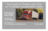 The Impact of Tender Lead Time on Truckload Transportation ...ctl.mit.edu/sites/ctl.mit.edu/files/library/public/... · C. H. Robinson Worldwide, Inc. 21 May 2008. The Impact of Tender