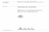 May 1999 WORLD BANK · May 1999 WORLD BANK Status of Grievance Process Reform GAO/NSIAD-99-96. United States General Accounting Office Washington, D.C. 20548 Leter Page 1 GAO/NSIAD-99-96